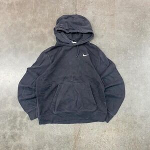 Nike Black Pullover Hoodie Small Swoosh Logo Y2K Size M